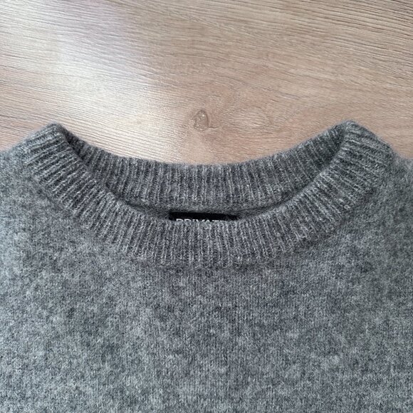 100% Wool Nordic Fair Isle Ski Sweater sz L - Charcoal - Picture 2 of 11